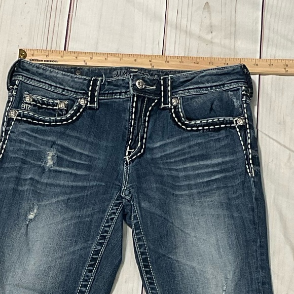 Miss Me Boyfriend Crop Jeans Some Distressed Size 26 - Picture 2 of 7